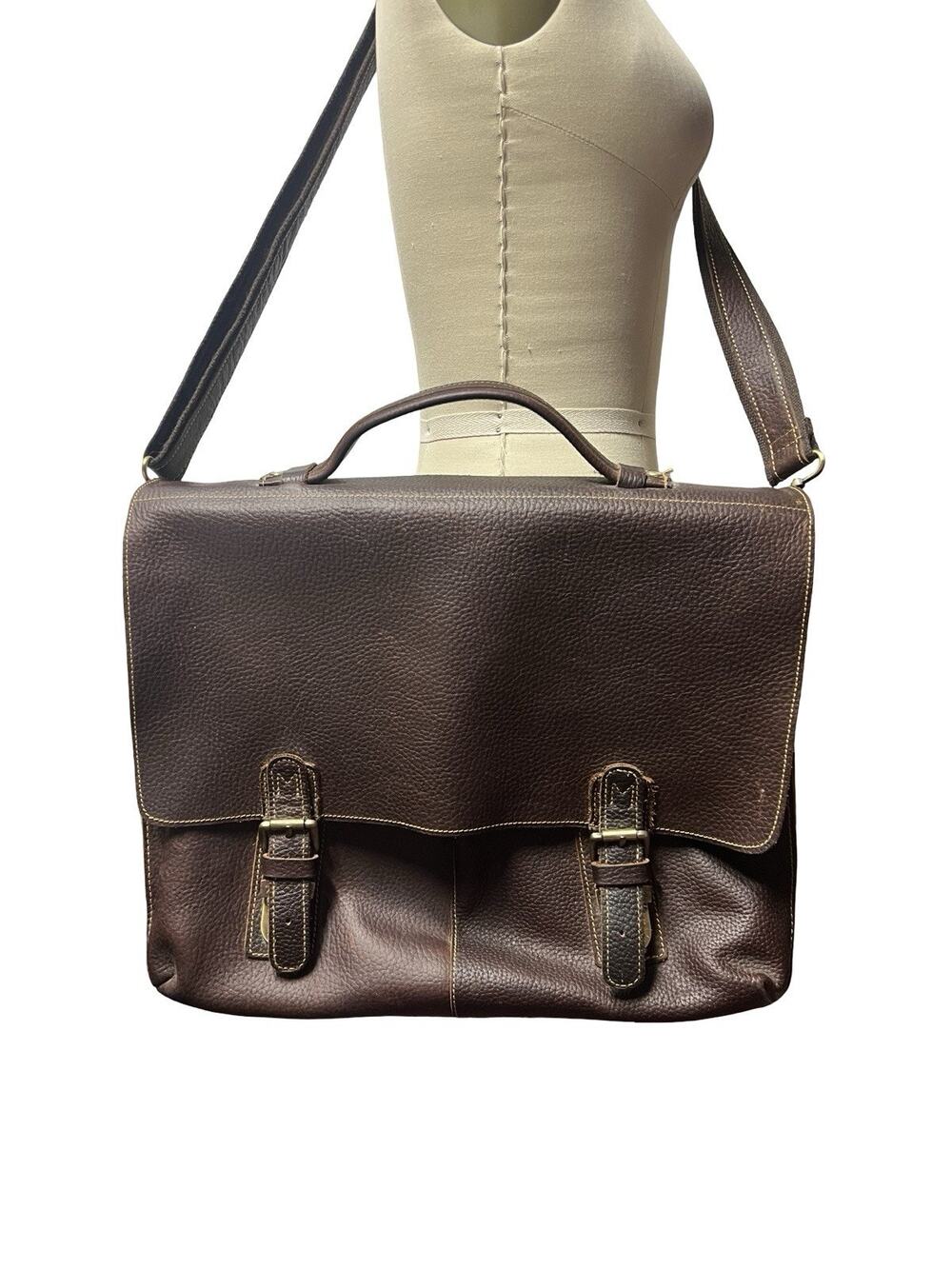 Kattee Men’s Briefcase 15.6” Laptop Messanger Shoulder Bag Tote Distressed Brown